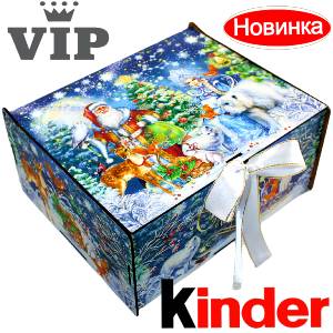 Сладкий подарок на Новый Год в картонной упаковке весом 1200 грамм по цене 2223 руб в Чегеме