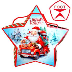 Детский подарок на Новый Год в жестяной упаковке весом 950 грамм по цене 1182 руб в Чегеме